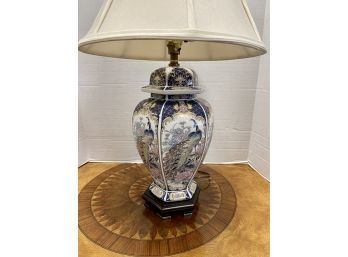 Coveted Chinoiserie Porcelain Peacock Urn Table Lamp