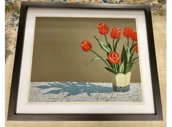 Pencil Signed And Numbered By Artist Sloane Lithograph Titled Tulips 7/20 Circa 1987