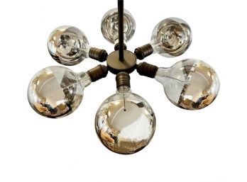 Sleek Mid-Century Six Light Atomic Sputnik Chandelier Pendant Light