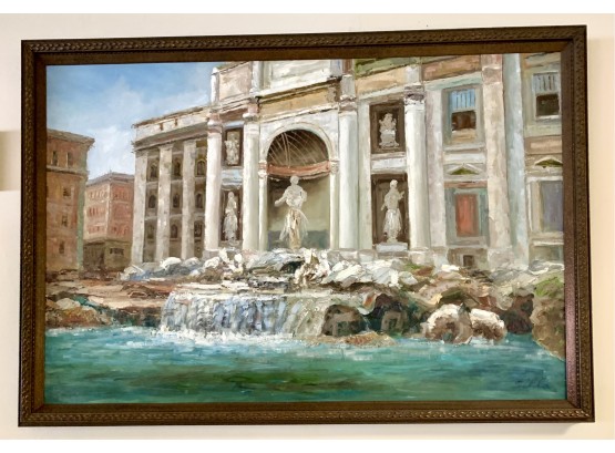Large Venice Oil Painting Signed And Framed