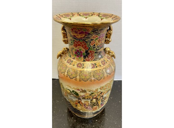 Luxurious Royal Satsuma Vintage Porcelain Vase Measuring 14' Tall