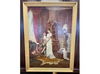 Original Victorian Painting Signed By Artist Wagner Gilt Frame