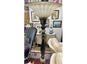 20th Century Black And Gold Floor Lamp