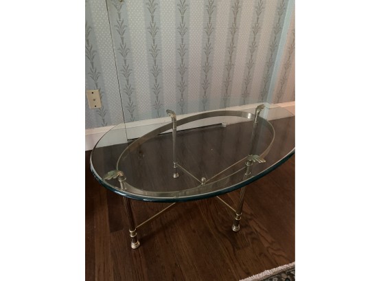 Mid Century Modern  Brass And Glass Coffee Cocktail Table