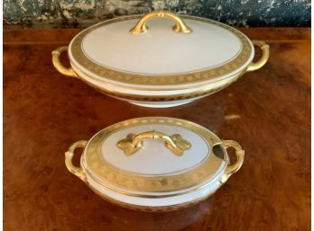 Gorgeous Pair Of Hutschenreuther Selb Bavaria Rare Porcelain Tureens Compotes Dishes