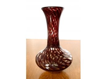 Signed Joshua Ellwood Hand Blown Art Glass Vase