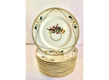 Set Of 12 Princess House Porcelain 8” Christmas Plates