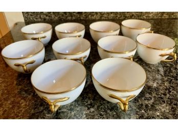 Rare Higgins And Selter D&C Fine Porcelain Set Of 10 Tea Cups Teacups