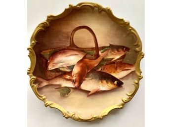 Exquisite Sought After Limoges Porcelain Large Fish Plate Charger