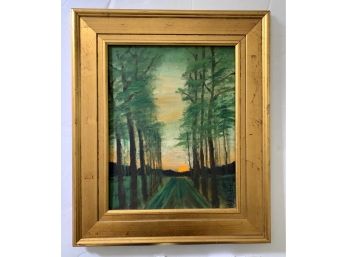 Exquisite Original Artist Signed Oil Painting Hurry Sundown 17'x19' Tall