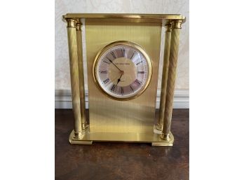 Stately Pillared Brass Clock By Bailey Banks & Biddle Great Gift Idea