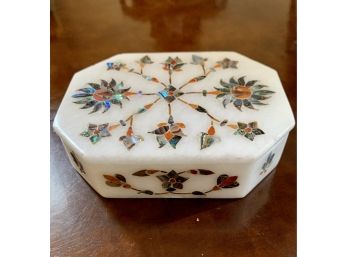 Diminutive Petite Floral Alabaster Box