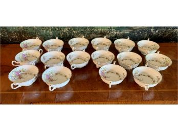 Exceptional Set Of 19 Minton Fine China Soup Bowls With Dual Handles