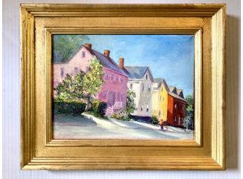 Signed Original Oil Painting Of Newport RI By Martha Gordon Guillette