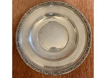 Antique Sterling Silver Charger Serving Plate 10” 6.15 Troy  Ounces