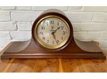 Vintage Mahogany Mantle Clock By Telechron