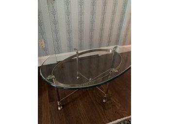 Mid Century Modern  Brass And Glass Coffee Cocktail Table