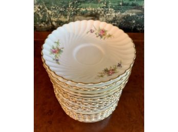 Coveted Minton Fine China Set Of 19 Matching Saucers