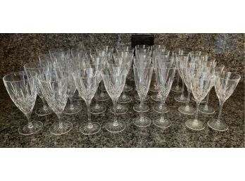 Immense Lot Of 24 Crystal Glasses Barware Stemware