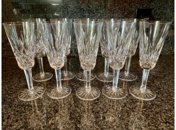 Set Of 10 Waterford Champagne Flutes