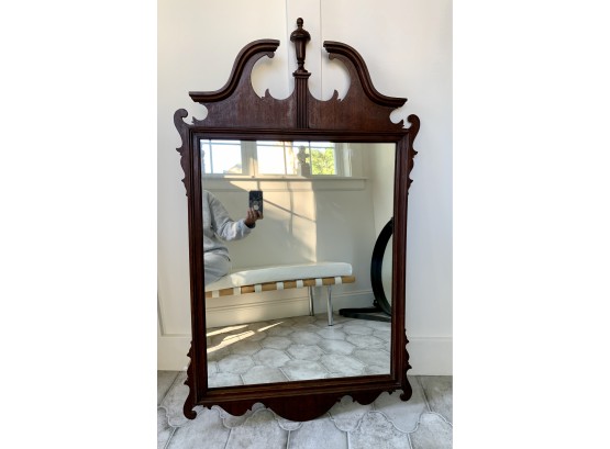 Vintage American Carved Mahogany Federal Style Hanging Mirror