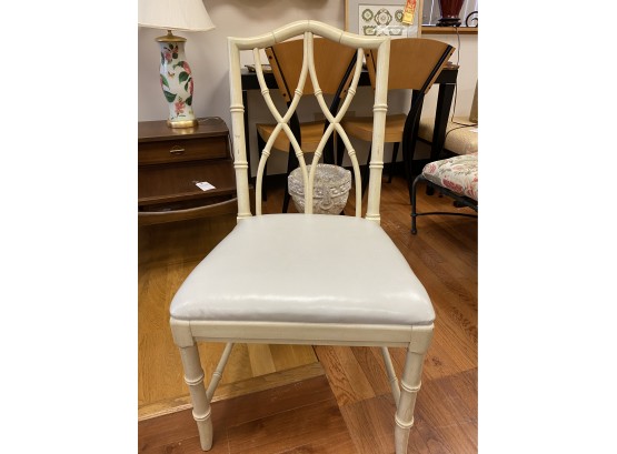 Vintage Cream Faux Bamboo Chair