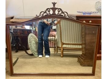 Large Carved Mahogany Mantle Mirror