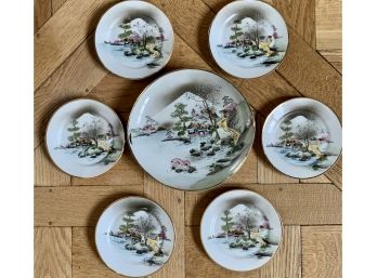 Set Of Vintage Japanese Nippon Porcelain Plates And Charger