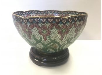 Exquisite Glass Mosaic Floral Bowl