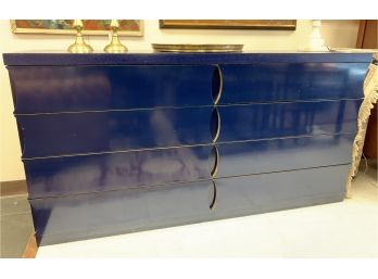 Navy Blue Newly Painted Iconic Mid Century Modern Dresser Eight Drawers