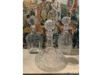 Set Of 3 Crystal Decanters, Waterford
