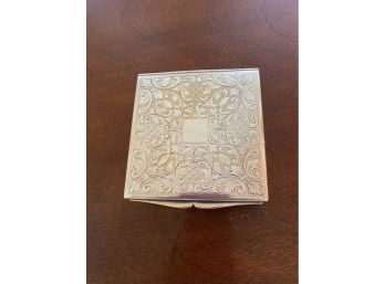 Small Engraved Silver Plated Trinket Box