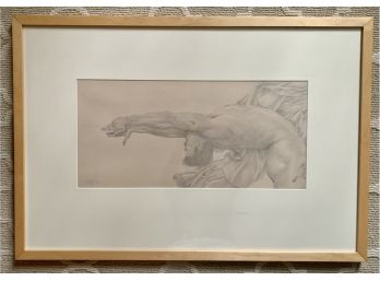 Original Signed Pencil Drawing Of Nude Man Lynn Beaulieu