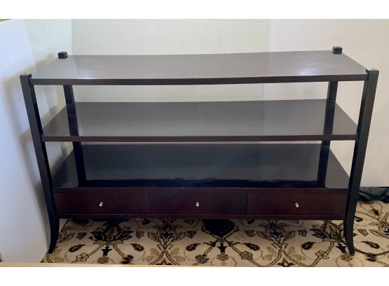 Baker Furniture Barbara Barry Dark Mahogany Etagere Console Table With Shelves - DELIVERY AVAILABLE