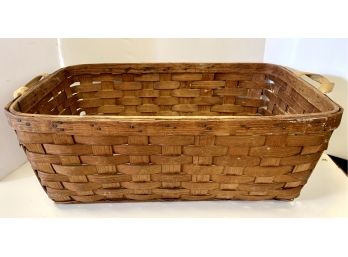 Antique French Rattan Rectangular Basket