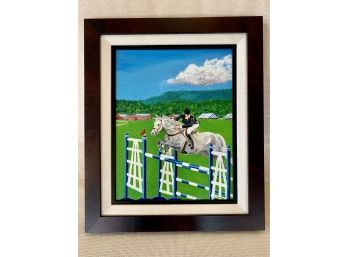 Original Signed Painting For Farmington, CT Equestrian Polo Grounds