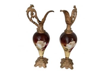 Antique Brass And Porcelain Ewers Pitchers Vases Vessels The Perfect Gift