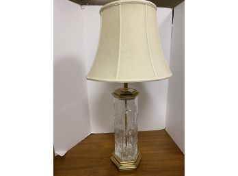 Vintage Hollywood Regency Crystal Lamp With Shade