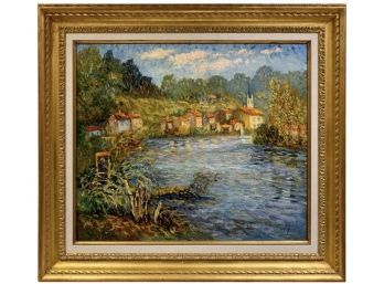 Isabelle De Ganay Signed Original Painting French Countryside La Vienne A Saint Leonard - DELIVERY AVAILABLE
