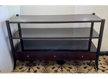 Baker Furniture Barbara Barry Dark Mahogany Etagere Console Table With Shelves - DELIVERY AVAILABLE