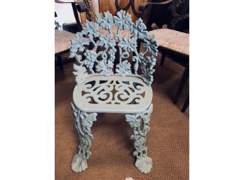 Rare Diminutive Cast Iron Garden Chair In Verdot Color - DELIVERY AVAILABLE
