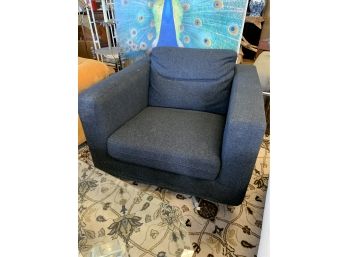 Gray Upholstered Mid-Century Style Swivel Chair - DELIVERY AVAILABLE