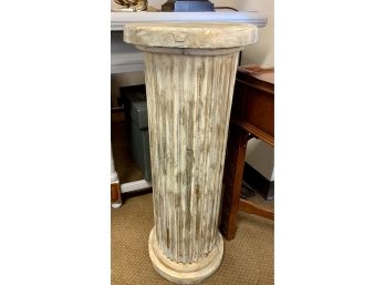 Stately Fluted Ceramic Column Pedestal Stand