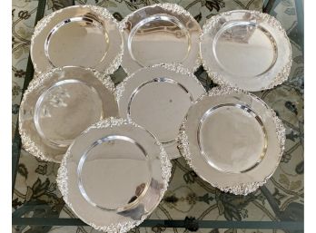 Set Of 7 Decorative Silver Plate Godinger  Chargers The Perfect Gift This Holiday Season