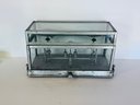 Antique Pharmacy Scale In Leaded Glass Storage Box