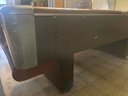 Vintage Pool Table With The Letter F On Corner Metal Plates