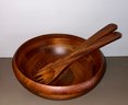 Wooden Salad Bowl And Spoons
