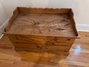 Solid Wood Storage Truck With Carved Decorative Top