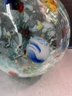 Striking Vintage Multi-Colored Art Glass Orb By Hqt