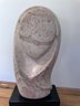 Mid-Century Marble Abstract Sculpture Of Madonna Image Signed M. Kasei